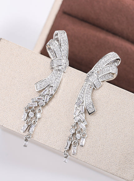 KissIcon Exquisite Silver Plated Butterfly Earrings Zircon