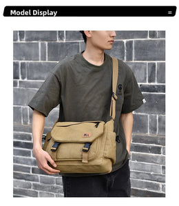 Men's Casual Crossbody Bag Large Capacity Single Shoulder Bag Commuter Mailman Bag Lightweight Leisure Backpack for Business