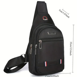 Men's Breast Bag One Shoulder Messenger Bag Casual Oxford Cloth Stylish and Simple Chest Bag Portable Men's Backpack