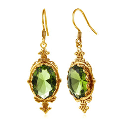 Summer Oval Green Peridot Pendant Necklace Yellow Gold Jewelry For Woman Stone Jewellery Luxury Lover Gift
