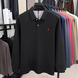 100% cotton spring and autumn new men's long sleeved casual comfortable fashion brand polo shirt exquisite pony embroidery top