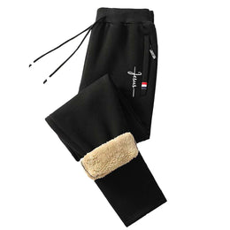 Winter Warm Pants Men's Thick Thermal Trousers Men Fitness Jogging Drawstring Pants Male Sweatpants M-5Xl
