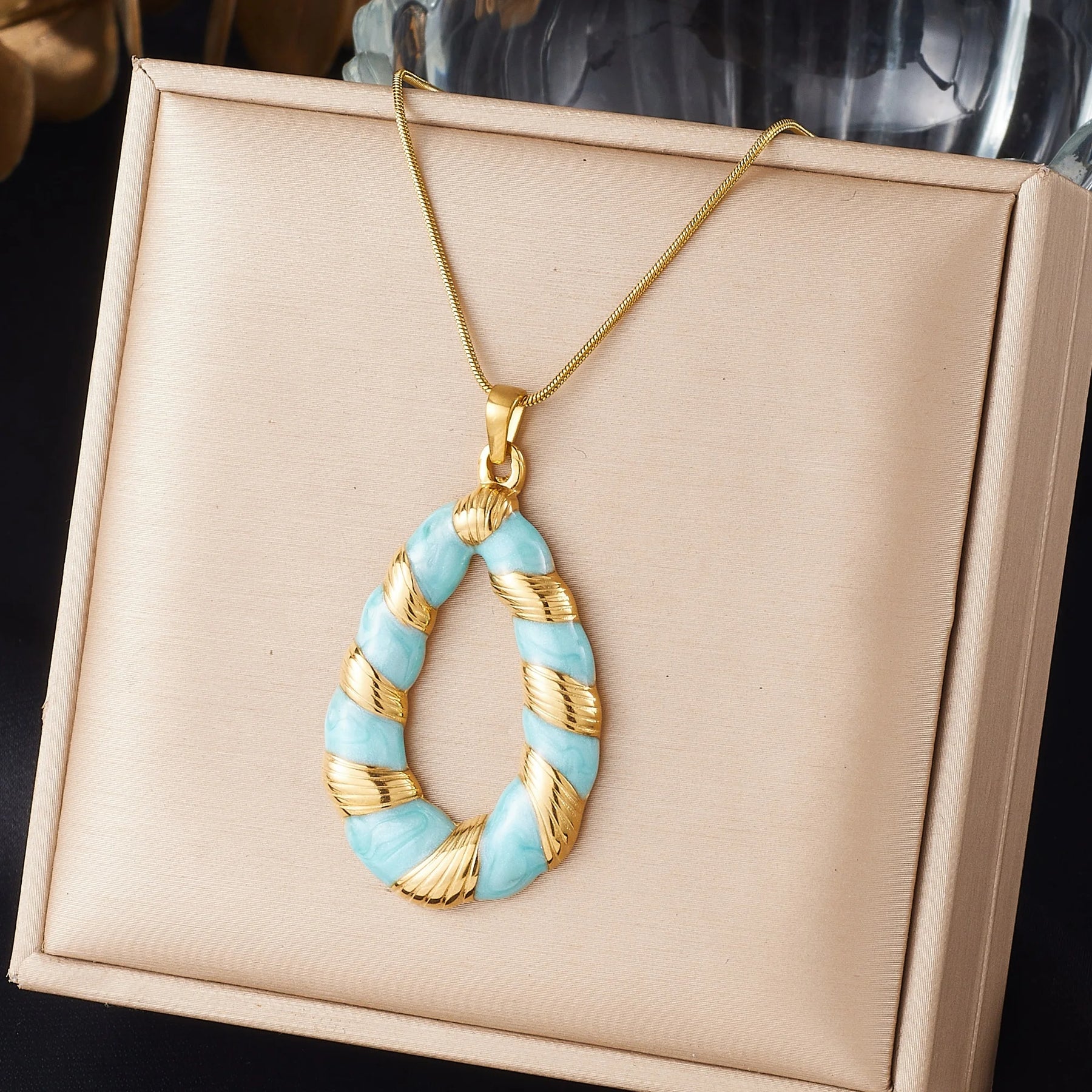 DIEYURO Multicolor Pastel Enamel Heart Cross Sun Floral Pendant Necklace Collection Lady Stainless Steel Waterproof Jewelry Gift