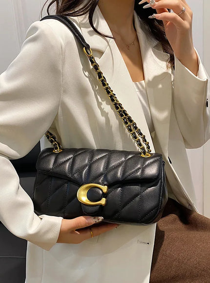 Luxury Fashion Women's Chain Handbag PU Leather Girls Shoulder Messenger Bag Brand lightweight Commuting Bag Tassel Square Bag