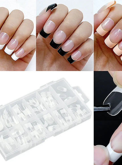 French Style Full Cover Press On Nails 120