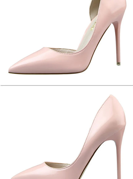 Candy Color Patent Leather Shallow Mouth Pointed Toe