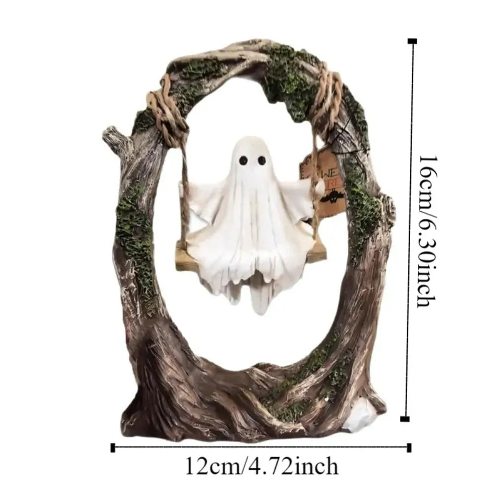 Halloween Themed Halloween Swing Ghost Ornament Handicraft Model Spooky Ghosts Decor Funny Collectible