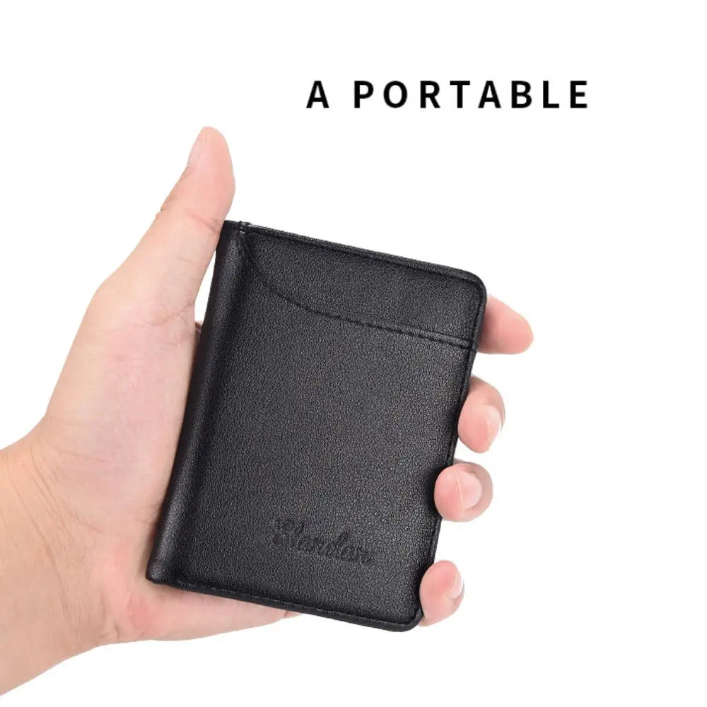 Men Bussiness Wallet Short Skin Wallets Purses PU Leather Money Clips Thin Wallet For Men Purses ID Card Holder Fashion