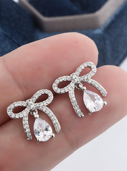 Stylish 925 Silver Plated Women's Earrings Exquisite Butterfly Zircon Jewelry Anniversary Gift Party Jewelry Christmas Gift