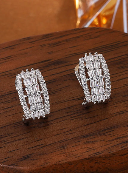 KissIcon White Zircon Earrings - Sparkling Wedding Gift