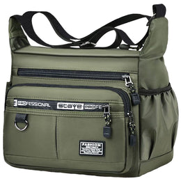 Men's Business Crossbody Bag with Multi-Layered Pockets Adjustable Shoulder Strap for Work Travel