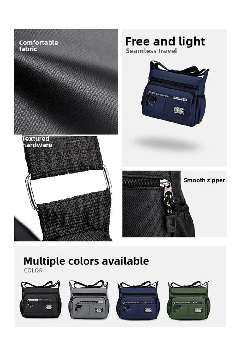 2026 Men's Messenger Bag Crossbody Shoulder Bags Men Small Sling Pack For Work Business Waterproof Oxford Packs Satchel Purse