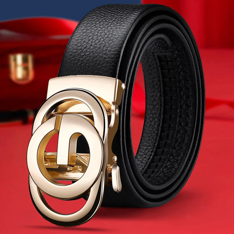 Men's Belt Automatic Buckle Belt Fashion Business Belt for Male Good Gifts for Men
