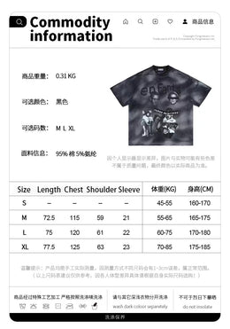 Summer Cotton Men T Shirts Women Unisex Streetwear Tee Vintage Casual Bundled Printed Tshirts