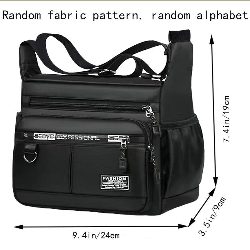 Men's Business Crossbody Bag with Multi-Layered Pockets Adjustable Shoulder Strap for Work Travel
