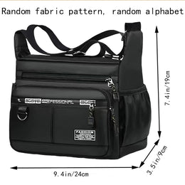 Men's Business Crossbody Bag with Multi-Layered Pockets Adjustable Shoulder Strap for Work Travel