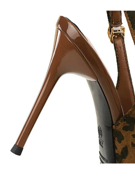 European American Style Metal Pointed High Heels Slim