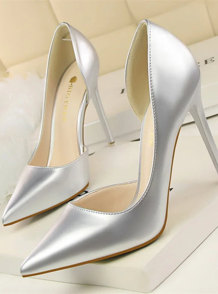 Candy Color Patent Leather Shallow Mouth Pointed Toe