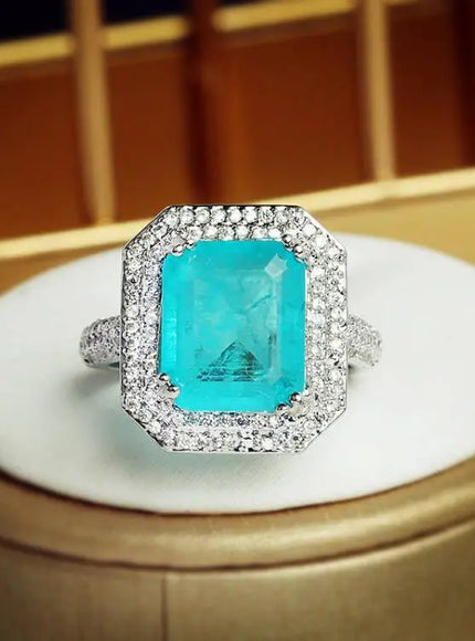 💋 Paraiba Zircon Ring Pink Blue Green - Luxury Jewelry