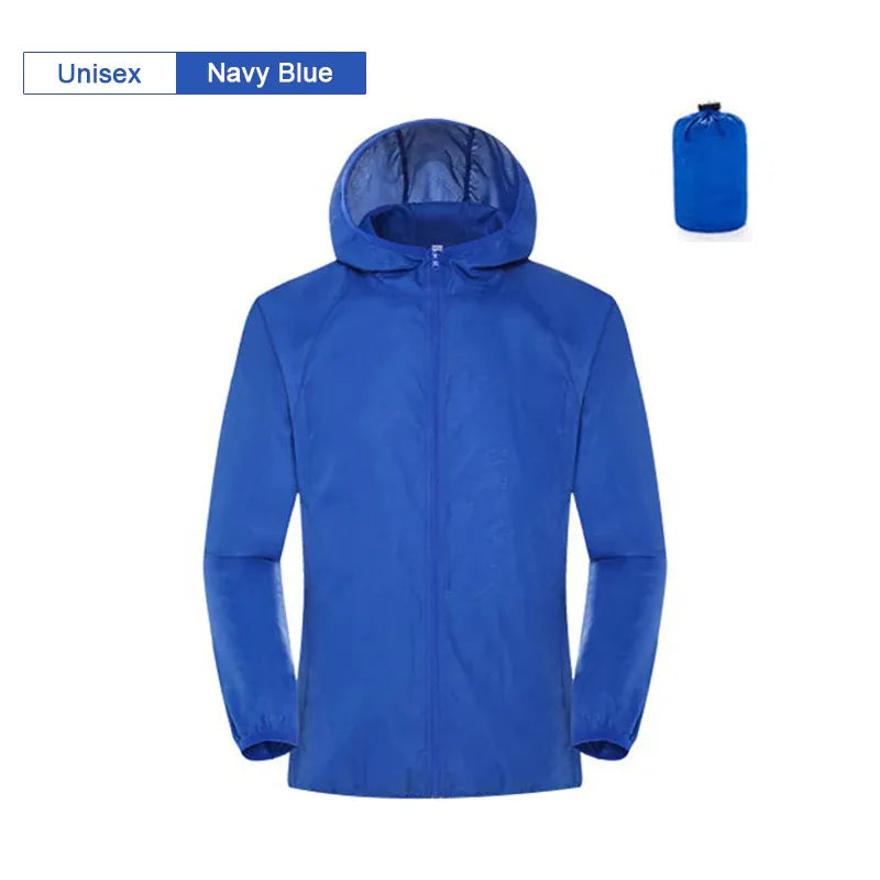 KissICON Unisex-Navy Blue / XXL / China Mainland Waterproof Sun Protection Camping Rain Jacket  Quick Dry Windbreaker