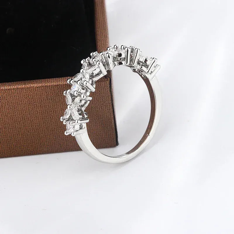 Dropshipman Luxury Diamond Ring 925 Silver Plated Engagement Ring