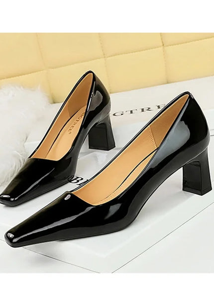 2024 Spring Versatile Fashion Shallow Mouth Patent Leather