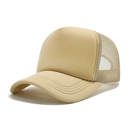 Customized Printed Logo Sponge Mesh Cap Solid Color Baseball Hat Sunshade And Sun Protection Travel Caps Truck Cap Duckbill Hats