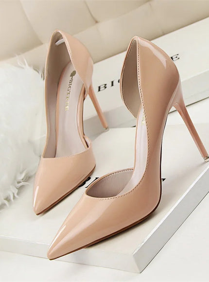 Candy Color Patent Leather Shallow Mouth Pointed Toe