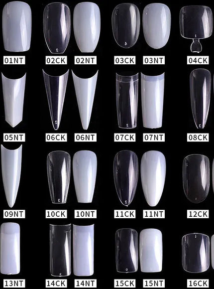 Mid Length Press On Nails Clear Natural 500pcs
