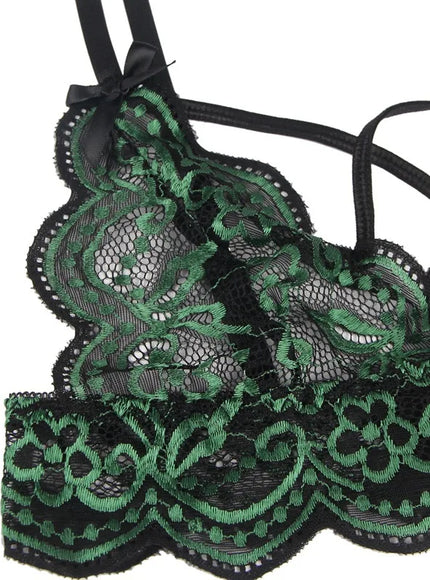 plus size sexy lingerie lace cross band embroidery decoration sexy bra panties lingerie set wholesale from M-5XL