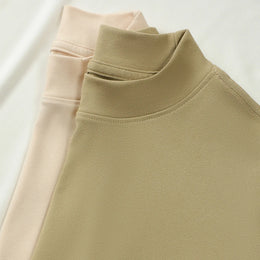 2026 New Men's Casual Solid Color High Collar Velvet Long Sleeve T-shirt Spring and Autumn Versatile Comfortable Top