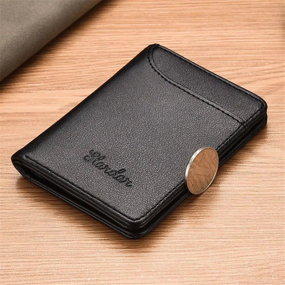 Men Bussiness Wallet Short Skin Wallets Purses PU Leather Money Clips Thin Wallet For Men Purses ID Card Holder Fashion