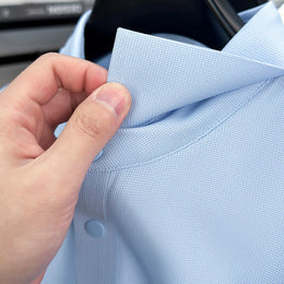 2025 Men's Sporty Polo Waffle Shirt | Moisture-Wicking Golf Tennis Top Sizes S-5XL, Snap Buttons, 7A Antibacterial High Quality