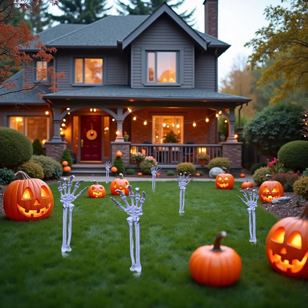 Halloween Decorations Scary Props Realistic Skeleton Skull & Hands Halloween Home Decor Yard Prank Festivals Party Supplies