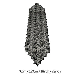 Halloween Table Runner Tablecloth Spider Web Halloween Black Fireplace Mantel Cover for Home Party Halloween Decoration