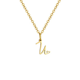 Dainty Heart Initial Necklace for Women, Gold Plated A-Z Letter Pendant, Waterproof Stainless Steel Monogram Jewelry, Personaliz