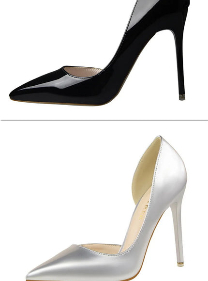 Candy Color Patent Leather Shallow Mouth Pointed Toe