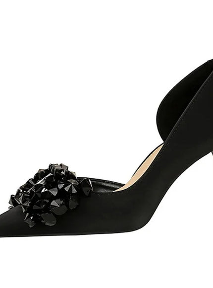 2024 New Rhinestone Women Pumps Bow knot Retro