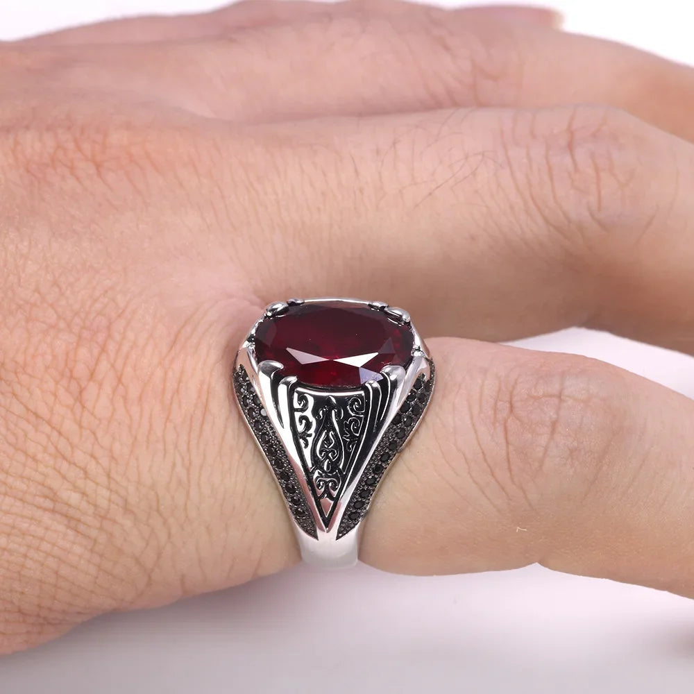 Guaranteed 925 Silver Rings Luxury Turkish Jewellery For Men And Women With Zircon Stone Retro Vintage Rings In Fijne Sieraden