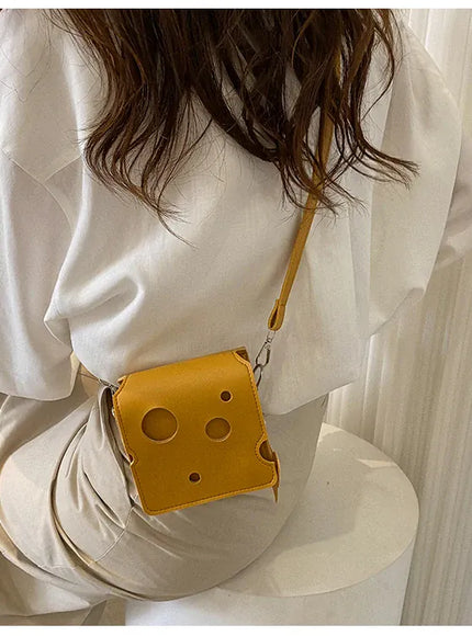 Cheese Triangle Crossbody – Adorable Hole-patterned Mini