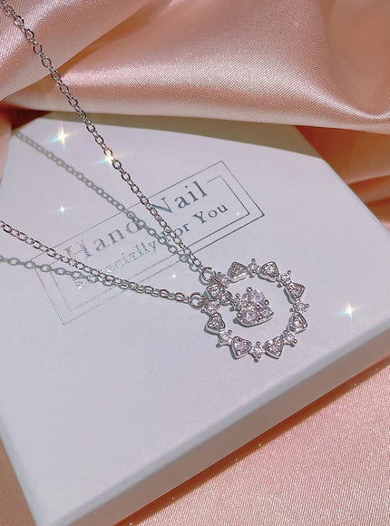 KissIcon Tassel Pendant Clavicle Chain 925 Silver - Zircon