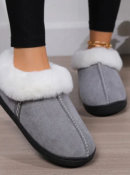 Indoor Flat Heel Warm Home Slippers Women Bag