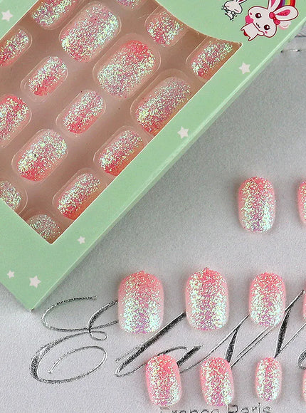 Kiss Icon Kids Press On Nails Preglue Glitter