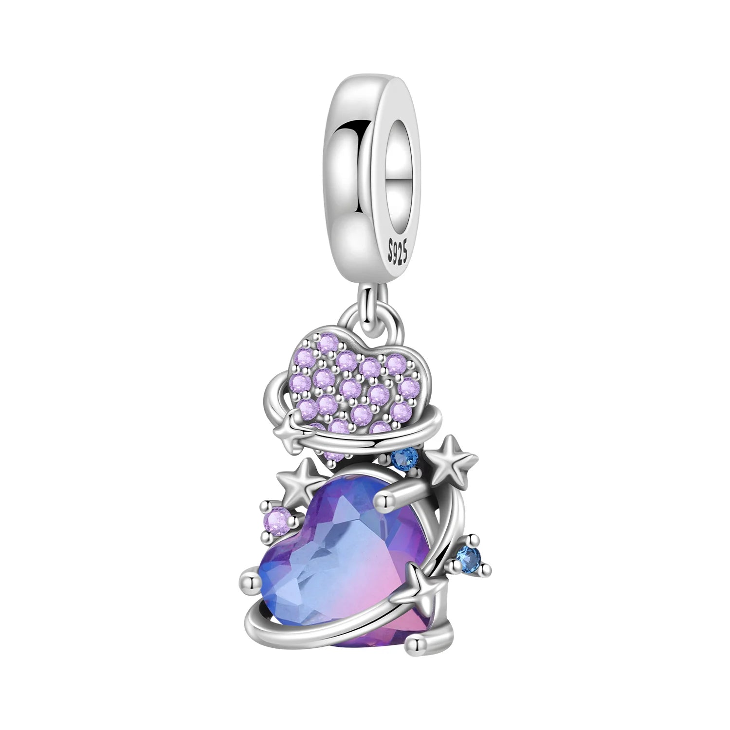Original Charms Beads 925 Sterling Silver Zircon LOVE Winged Protect Heart Pendant For DIY Necklace Bracelet Fine Jewellery Gift