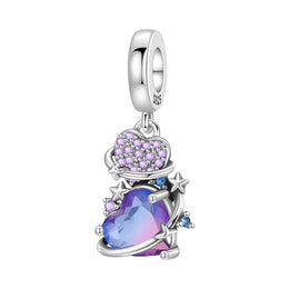 Original Charms Beads 925 Sterling Silver Zircon LOVE Winged Protect Heart Pendant For DIY Necklace Bracelet Fine Jewellery Gift