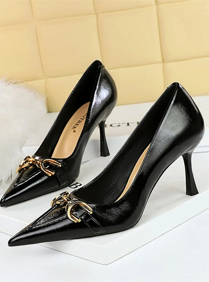 Women High Heel Stiletto Shallow Mouth Pointed Toe