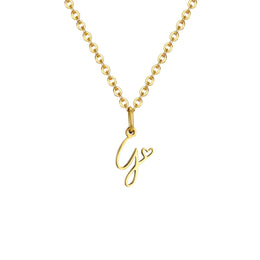Dainty Heart Initial Necklace for Women, Gold Plated A-Z Letter Pendant, Waterproof Stainless Steel Monogram Jewelry, Personaliz