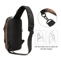 Multifunction Designer Anti-theft USB Shoulder Bag Crossbody Travel Sling Pack Messenger Pack Chest Bag Male Luxury Brand Men