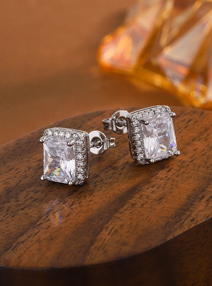 Hypoallergenic CZ Stud Earrings for Women | 925 Silver with AAA Cubic Zirconia |Lightweight Jewelry Gift for Sensitive Ears