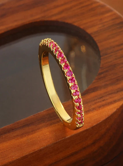 KissIcon 18K Gold Plated Rose Pink Ring Minimalist